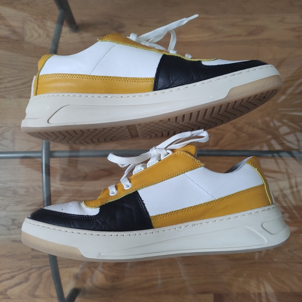 Acne Studios Yellow And White Perey Sneakers - Picture 5 of 11